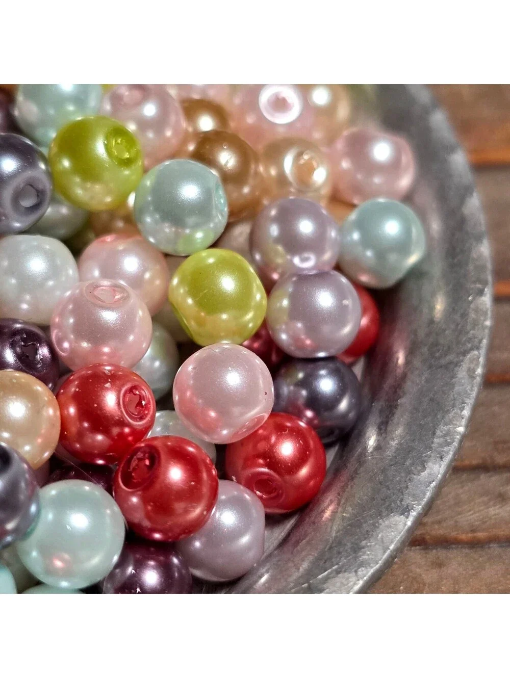 Bulk Lot Glass Pearl Beads 6mm Round in Mixed Colors USA Jewelry Supply 100 pcs